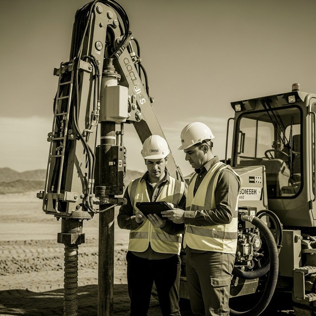 Advanced construction machinery operated by engineers in Saudi Arabia
