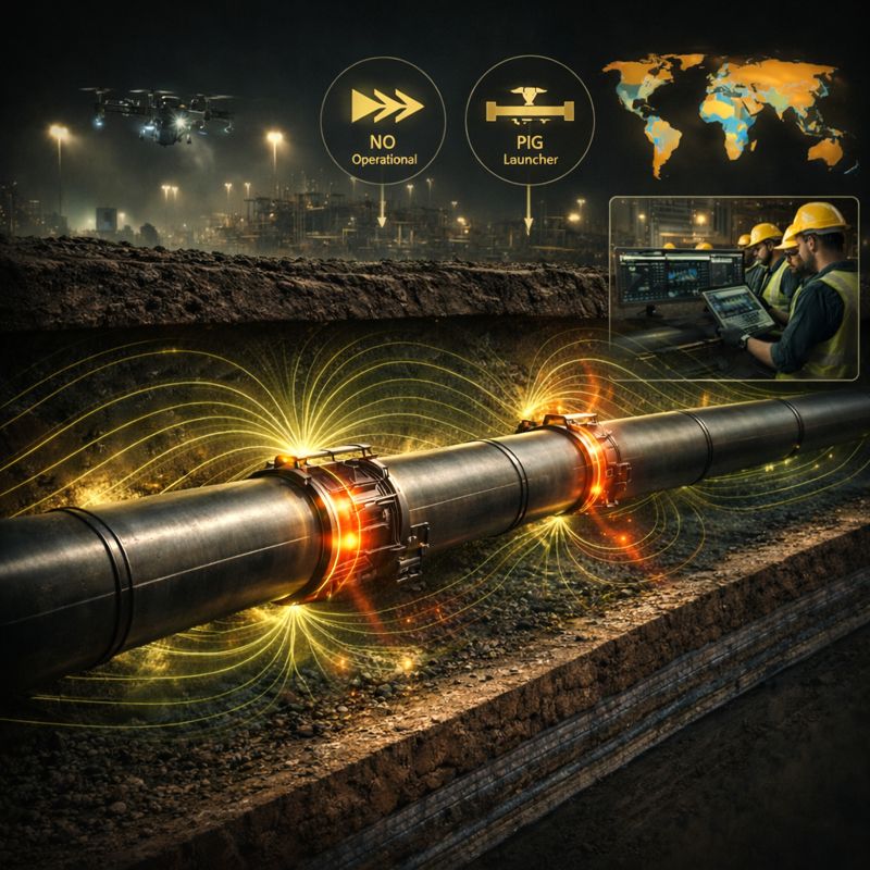 تقنية MTM لفحص خطوط الأنابيب بدون Pig Launcher