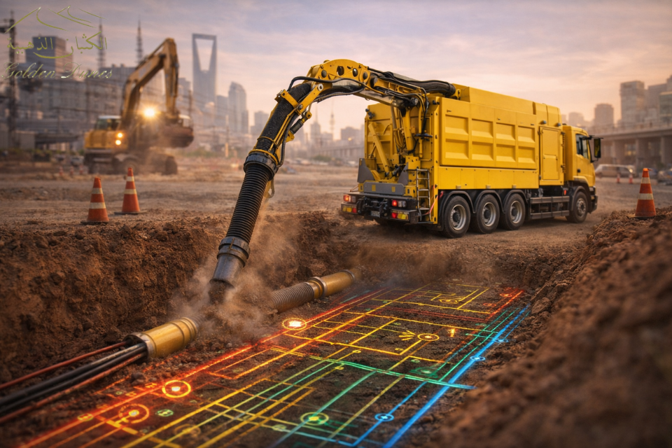 Safe suction excavation near dense underground utilities