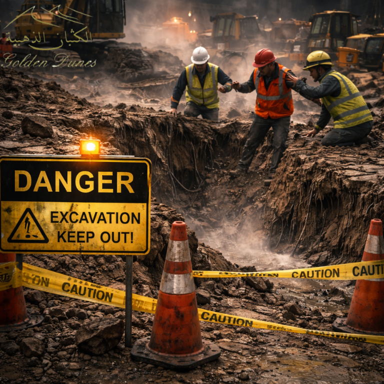 Poor drainage causing instability in excavation sites