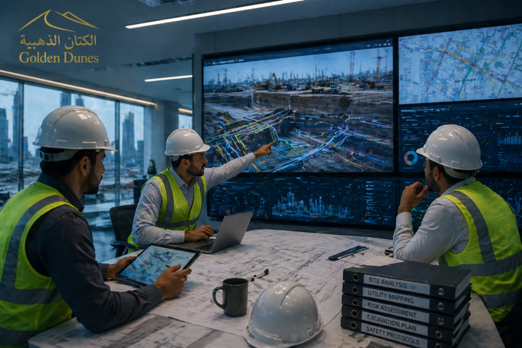 مهندسون يحللون التخطيط لعمليات الحفر باستخدام نماذج رقمية
