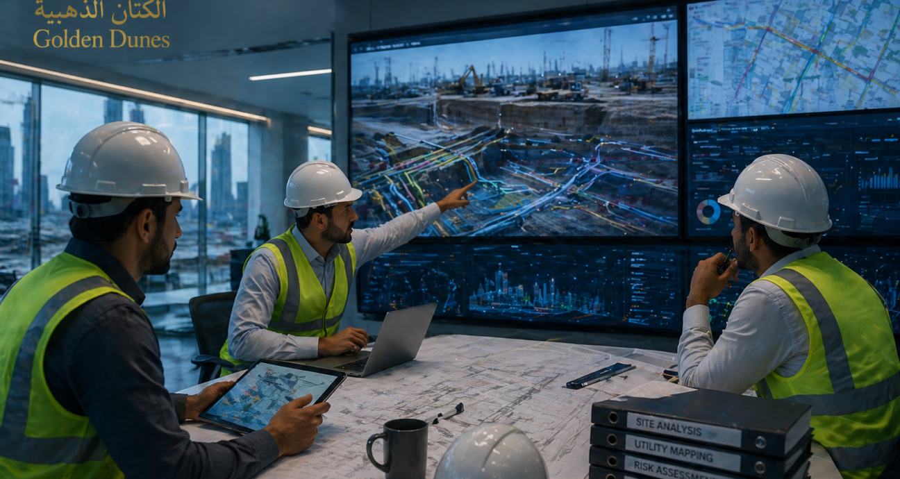 مهندسون يحللون التخطيط لعمليات الحفر باستخدام نماذج رقمية