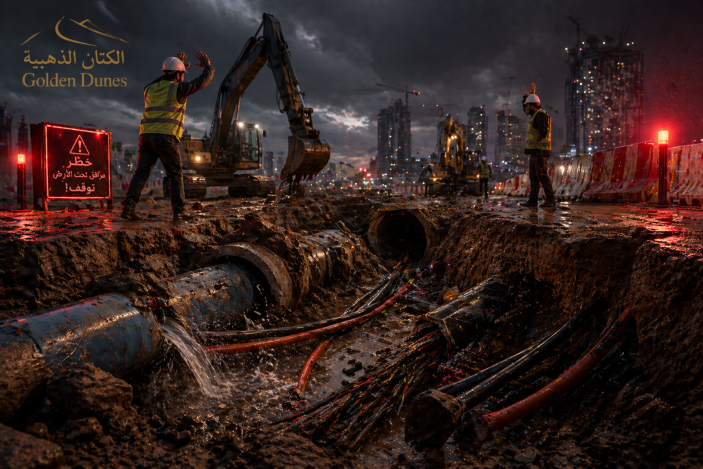 تلف المرافق تحت الأرض يؤدي إلى فشل المشروع