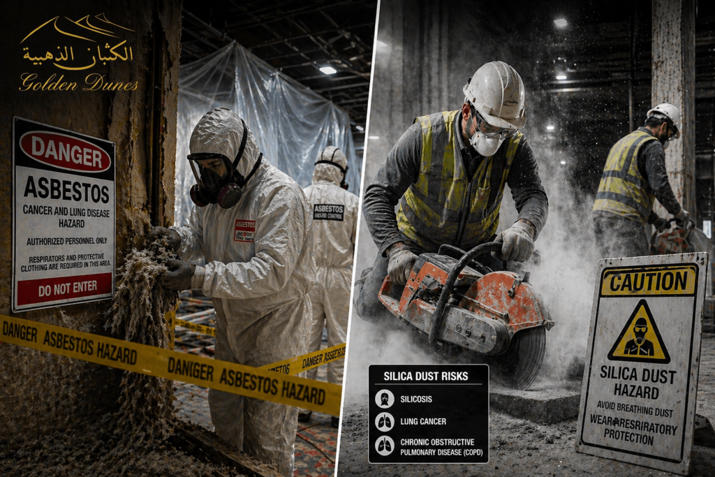 Asbestos and silica dust hazards in construction