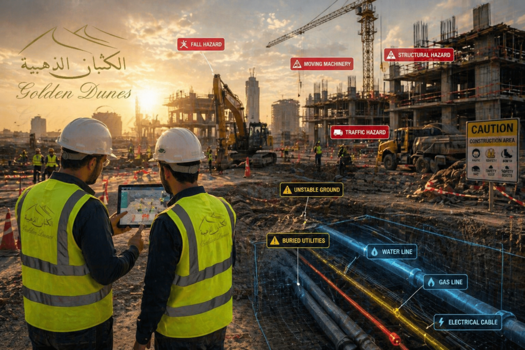 Identifying hazards and risks on a construction site