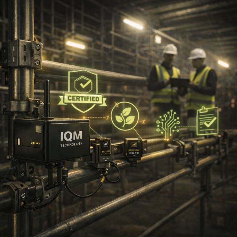 نظام IQM الذكي المعتمد لمراقبة سلامة السقالات مع تحليل البيانات وضمان الامتثال لمعايير السلامة في مواقع العمل