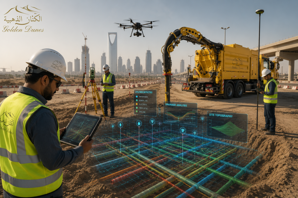 Site assessment before excavation work in Saudi Arabia