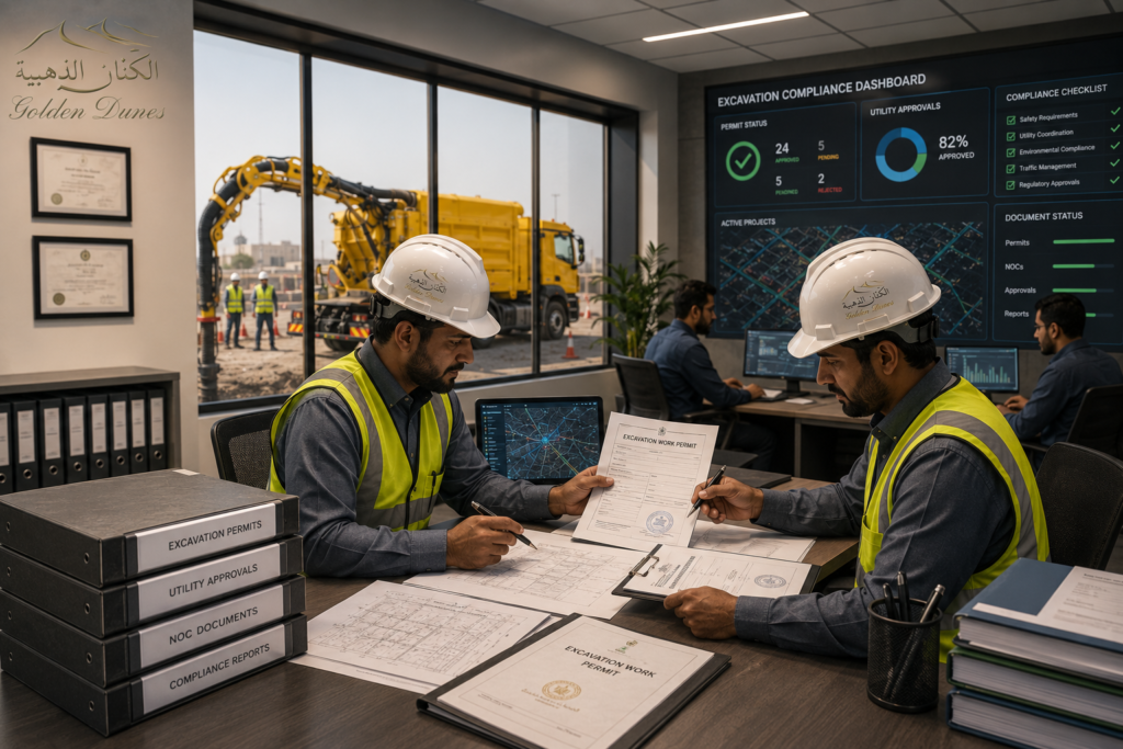 Excavation work permits and construction compliance