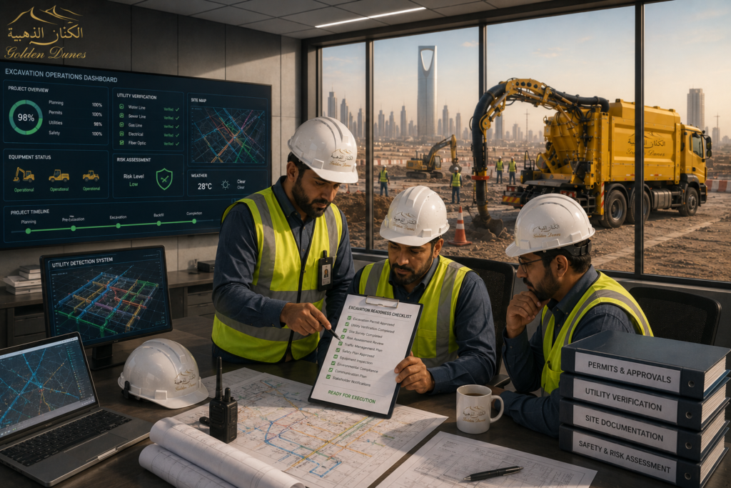 Final excavation readiness checklist before project execution
