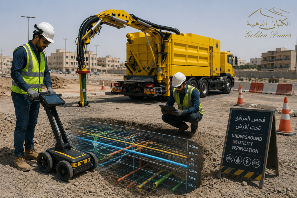التحقق من المرافق تحت الأرض قبل أعمال الحفر