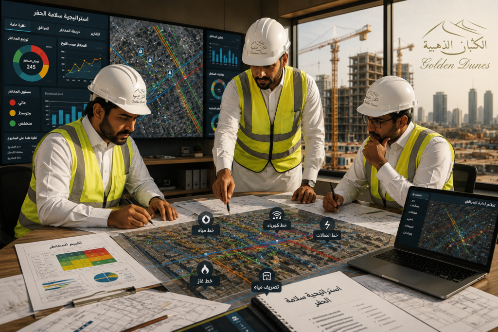 مهندسون يخططون لاستراتيجية سلامة الحفر