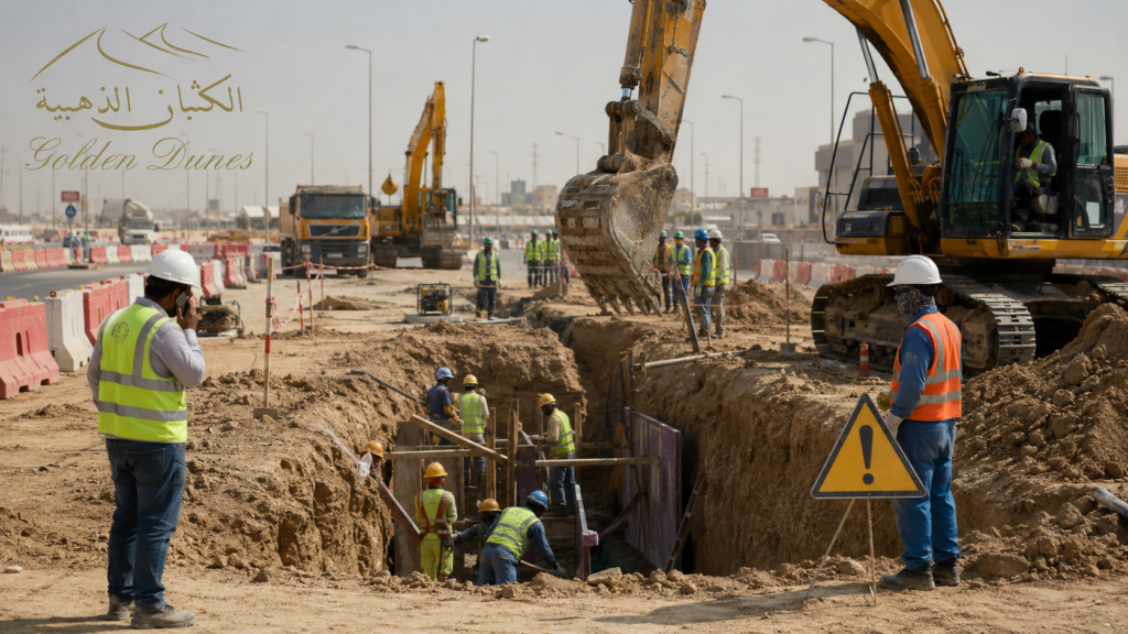 Common causes of construction accidents in excavation work including poor coordination and unstable work zones